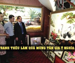 Những mẫu tranh thêu làm quà tân gia ý nghĩa