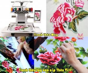 Phân biệt tranh thêu tay và tranh thêu máy