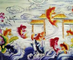 Tranh thêu cá chép vượt vũ môn và ý nghĩa trong phong thủy 2020